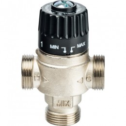 Stout Термостатический смесительный клапан для систем отопления и ГВС 3/4"  НР   30-65°С KV 2,3