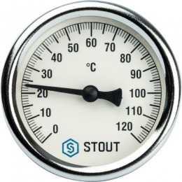 Stout Термометр биметаллический с погружной гильзой. Корпус Dn 63 мм, гильза 50 мм, резьба с самоуплотнением 1/2"