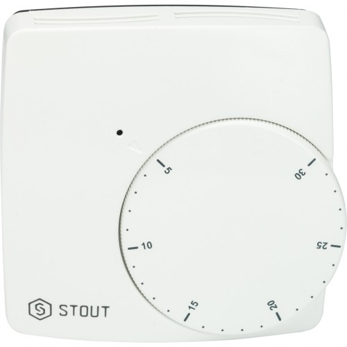 Stout Проводной электронный термостат WFHT-BASIC со светодиодом Н.З.