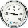 Stout Термометр биметаллический с погружной гильзой. Корпус Dn 80 мм, гильза 50 мм 1/2"